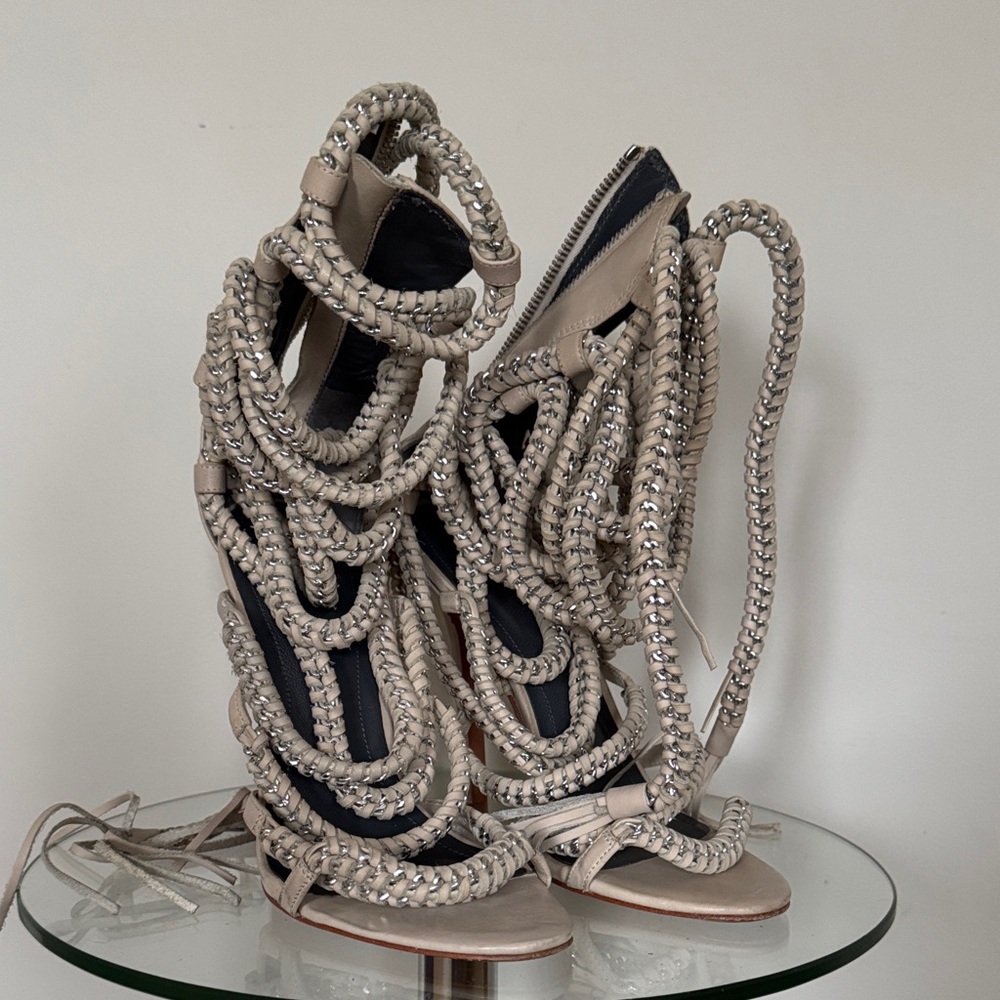 Monika Chiang Imena Cashmere Suede Sandal - Picture 2 of 8